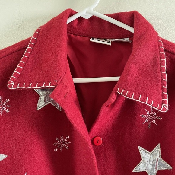 Take Two Snowman Wool Blend Ugly Sweater Women’s Size XL Applique Embroidered - Picture 3 of 7